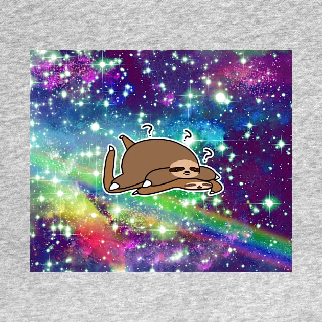 Fat Sloth Meet Flat Sloth - Rainbow Space by saradaboru